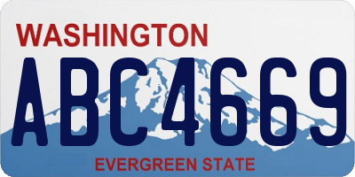 WA license plate ABC4669