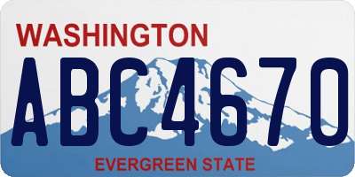 WA license plate ABC4670