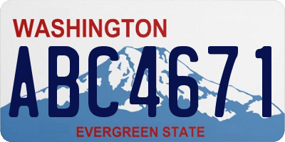 WA license plate ABC4671