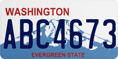 WA license plate ABC4673