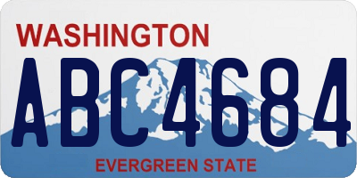 WA license plate ABC4684