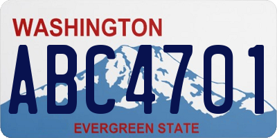 WA license plate ABC4701