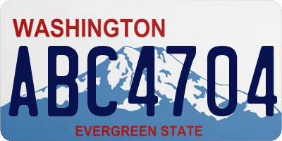 WA license plate ABC4704
