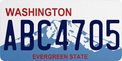 WA license plate ABC4705