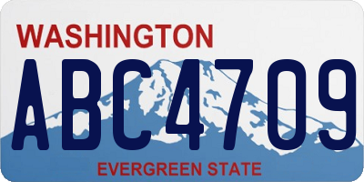 WA license plate ABC4709