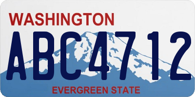 WA license plate ABC4712
