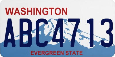 WA license plate ABC4713