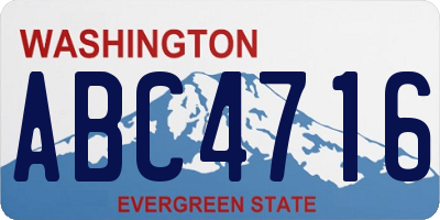 WA license plate ABC4716
