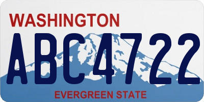 WA license plate ABC4722