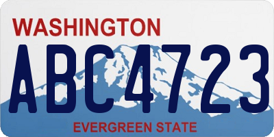 WA license plate ABC4723