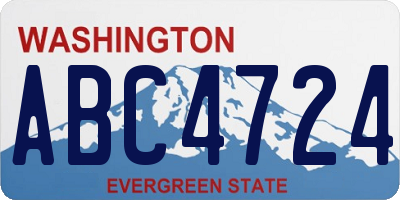 WA license plate ABC4724
