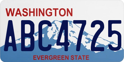 WA license plate ABC4725