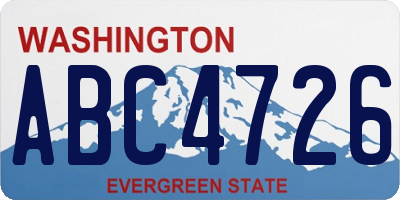 WA license plate ABC4726