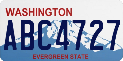 WA license plate ABC4727