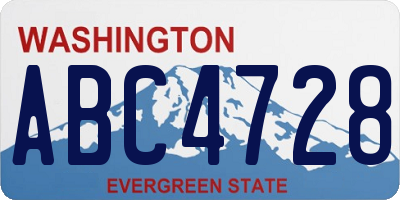 WA license plate ABC4728