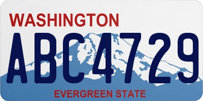 WA license plate ABC4729
