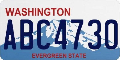 WA license plate ABC4730
