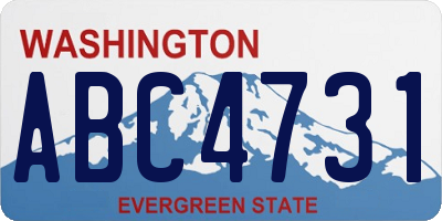 WA license plate ABC4731