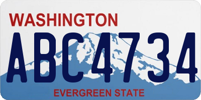WA license plate ABC4734