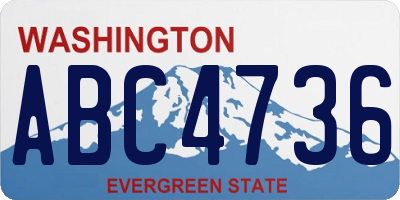 WA license plate ABC4736