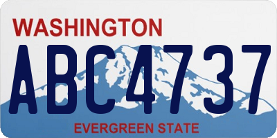 WA license plate ABC4737
