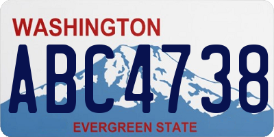 WA license plate ABC4738