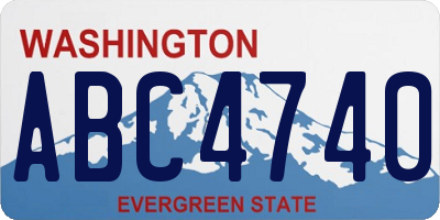 WA license plate ABC4740