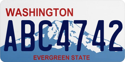 WA license plate ABC4742