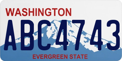 WA license plate ABC4743