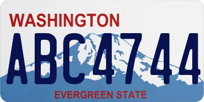 WA license plate ABC4744