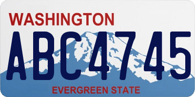 WA license plate ABC4745