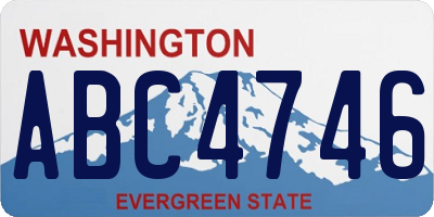 WA license plate ABC4746