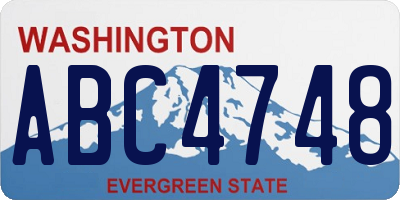 WA license plate ABC4748