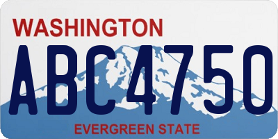 WA license plate ABC4750