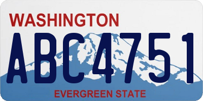 WA license plate ABC4751