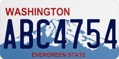 WA license plate ABC4754