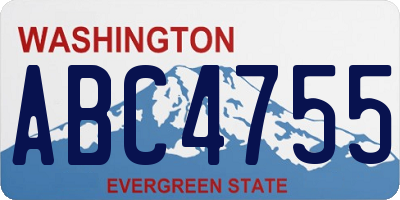 WA license plate ABC4755