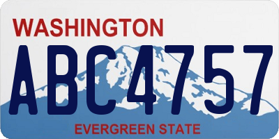 WA license plate ABC4757