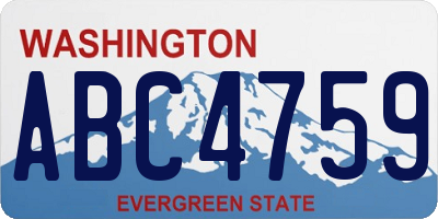 WA license plate ABC4759