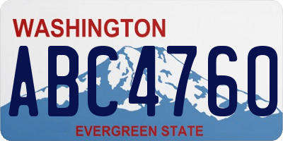 WA license plate ABC4760