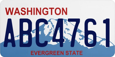 WA license plate ABC4761