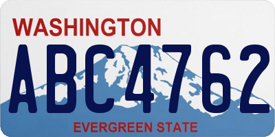 WA license plate ABC4762
