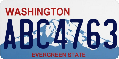 WA license plate ABC4763