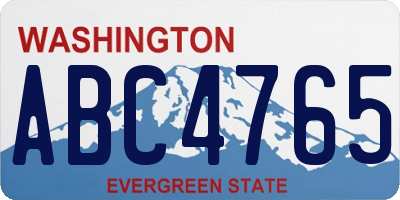 WA license plate ABC4765