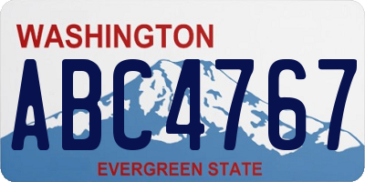 WA license plate ABC4767