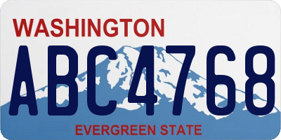 WA license plate ABC4768