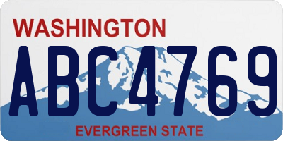 WA license plate ABC4769