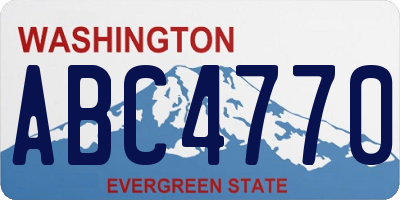 WA license plate ABC4770