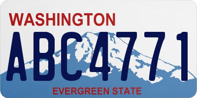 WA license plate ABC4771