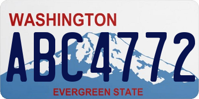 WA license plate ABC4772